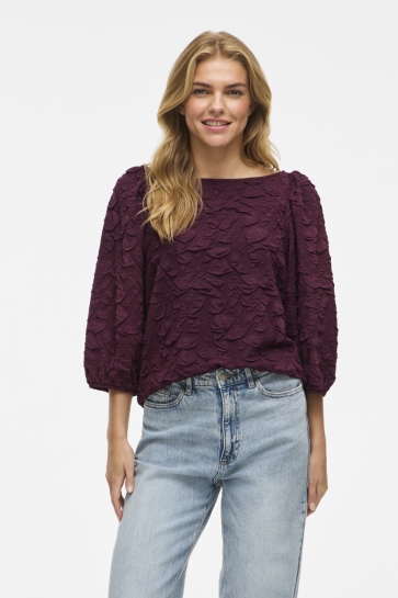 Vila T-shirt VIDEVERA BOATNECK 3/4 TOP/R 14108582 Fig