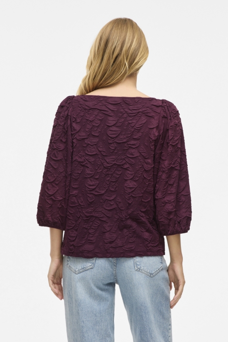 Vila bordeaux dames t-shirt | Model achteraanzicht