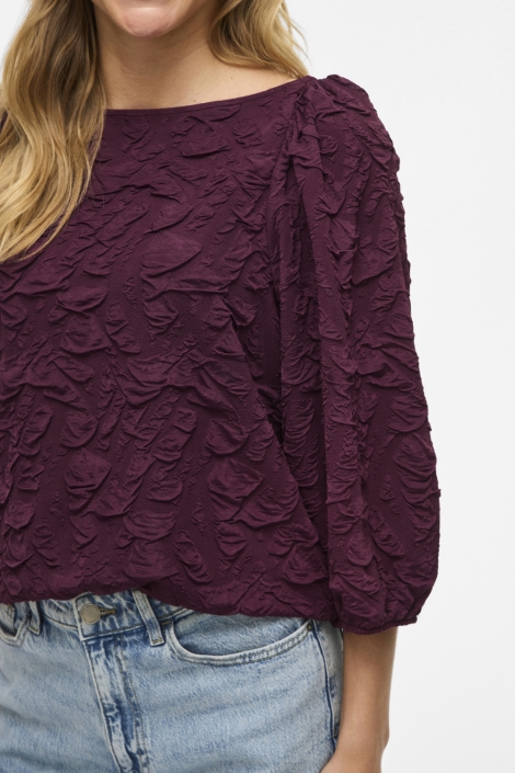 Vila bordeaux dames t-shirt | Close up