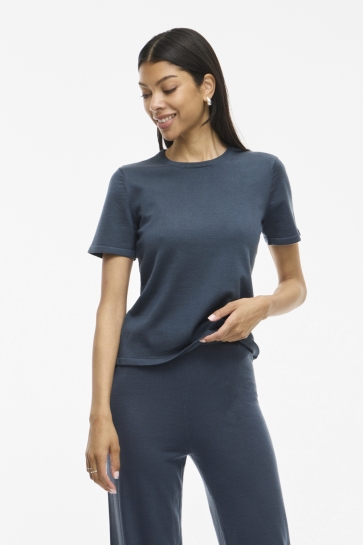 Vila VILIPSA 2/4 O-NECK KNIT TOP/PB/R 14108149 Vintage Indigo