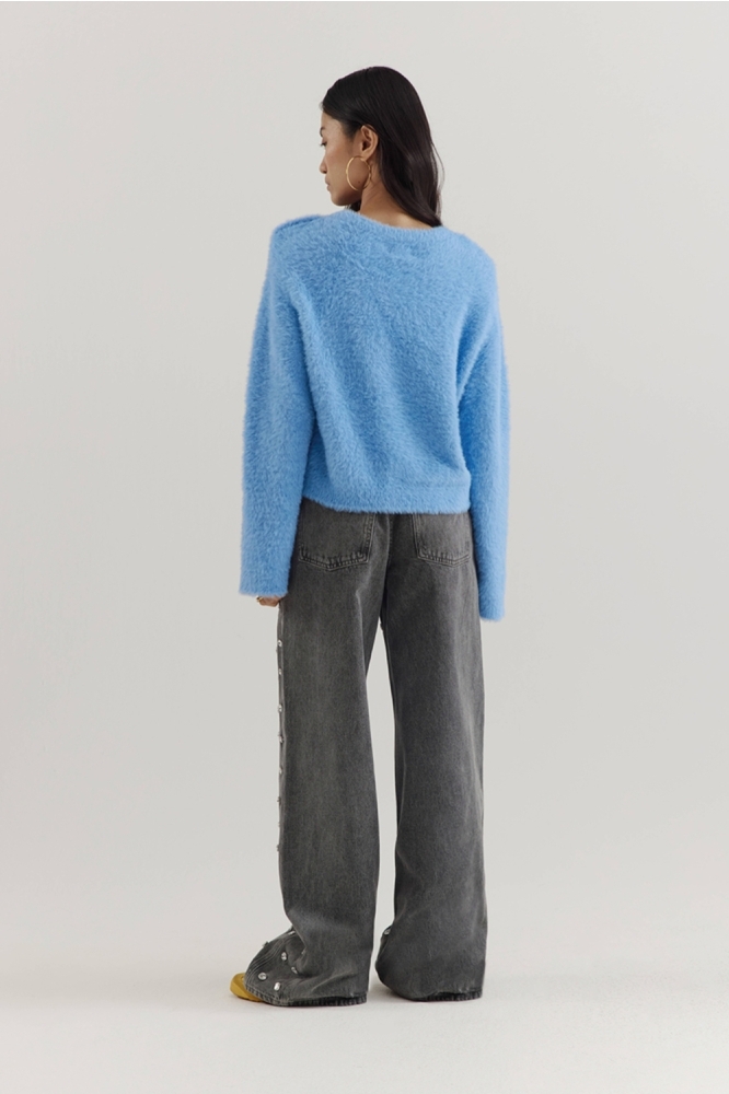 Harper & Yve blauwe dames trui | Model