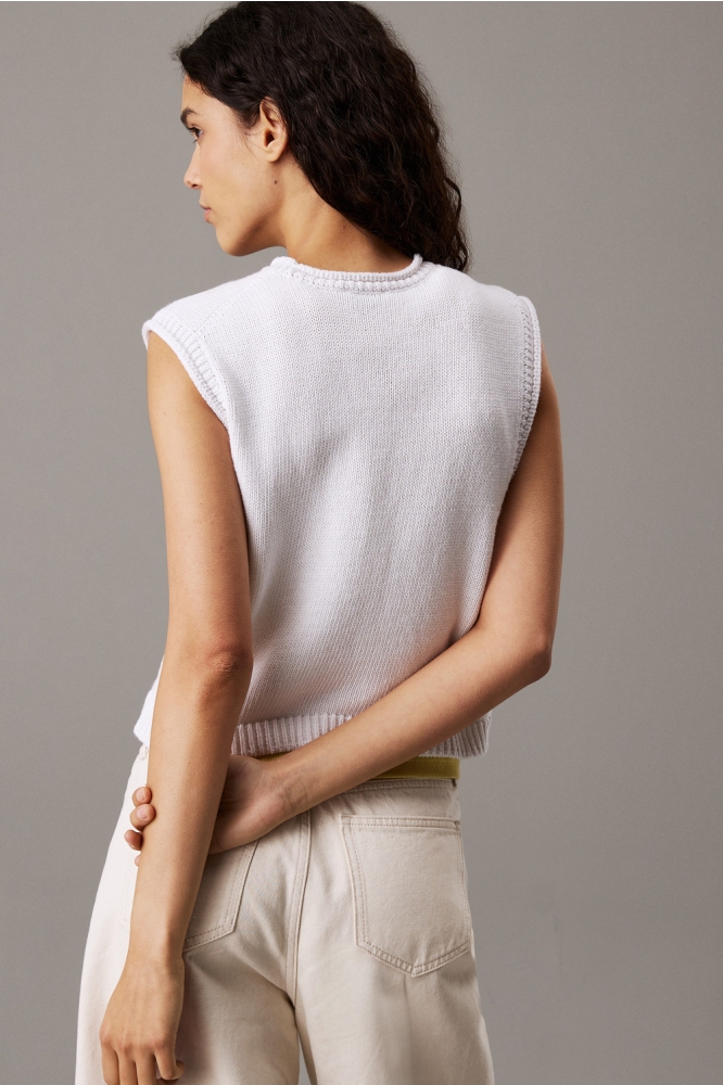 Calvin Klein witte dames top | Model achteraanzicht