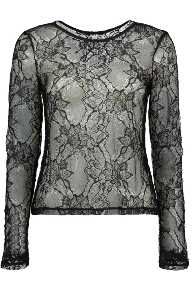 Object zwarte dames t-shirt | Vooraanzicht