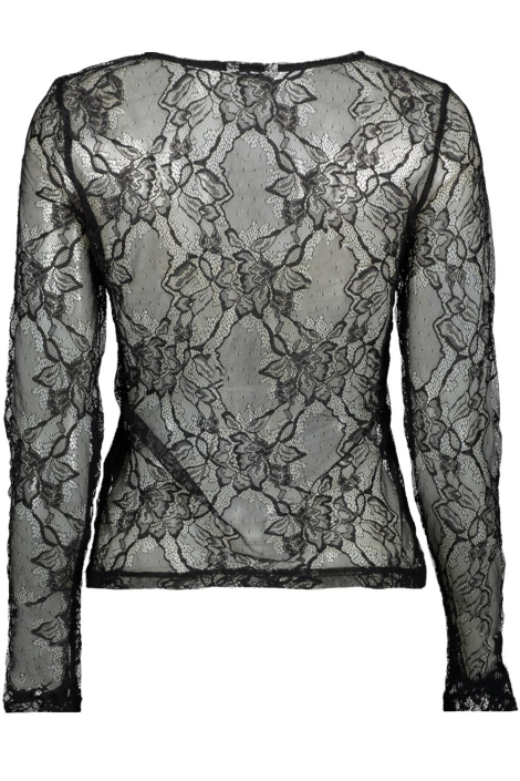 Object zwarte dames t-shirt | Achteraanzicht