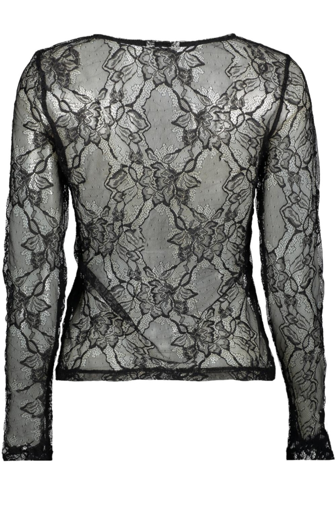 Object zwarte dames t-shirt | Achteraanzicht