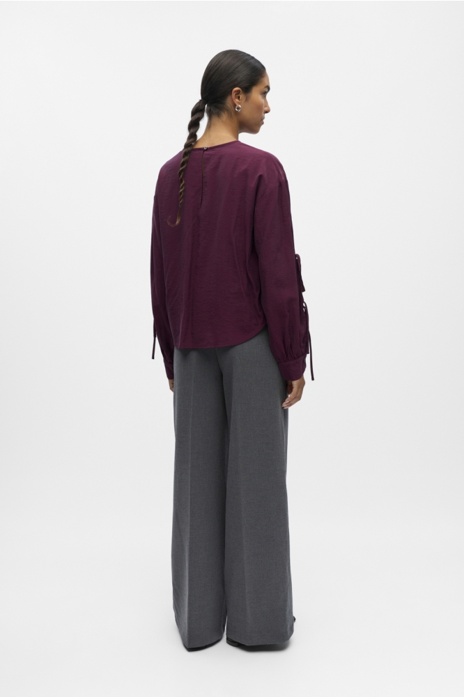 Object bordeaux dames t-shirt | Model achteraanzicht