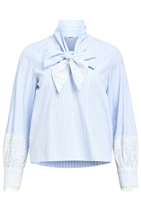 Object blauwe dames blouse | Vooraanzicht