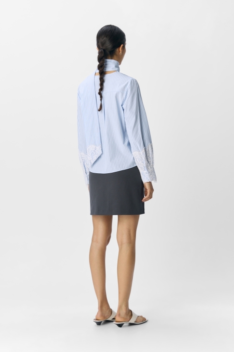 Object blauwe dames blouse | Model