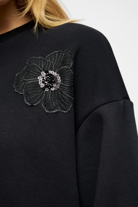Object zwarte dames sweater | Close up