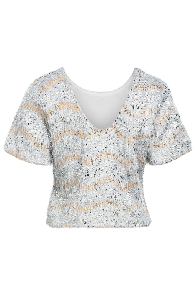 Object grijze dames t-shirt | Achteraanzicht