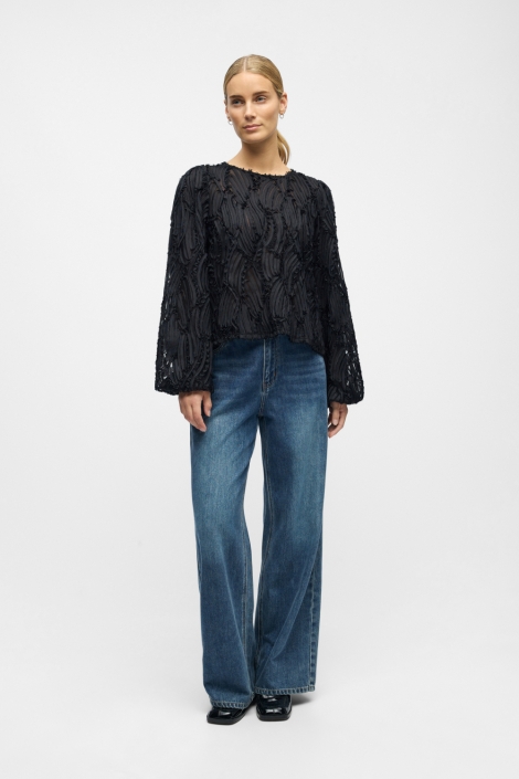 Object zwarte dames t-shirt | Model