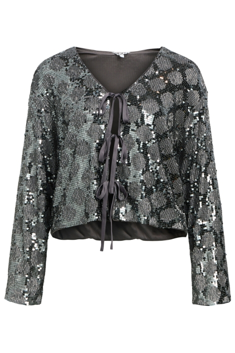 Object grijze dames blouse | Vooraanzicht