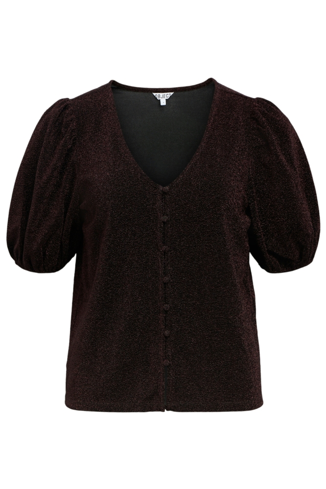 Object zwarte dames blouse | Vooraanzicht