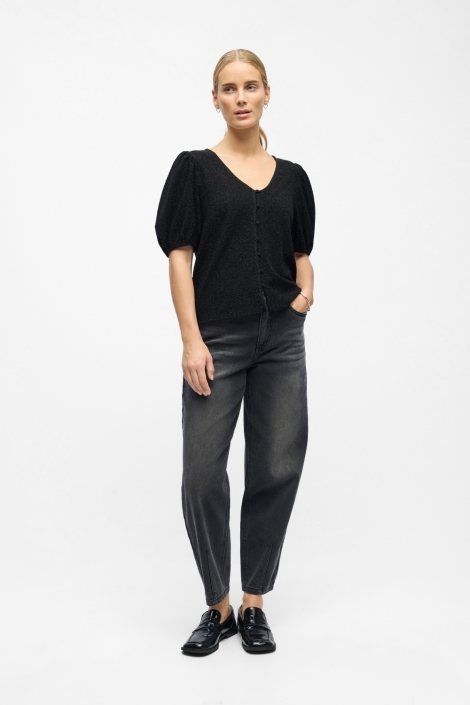 Object zwarte dames blouse | Model