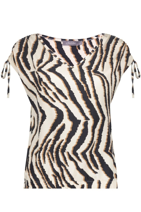 Geisha beige dames t-shirt | Vooraanzicht