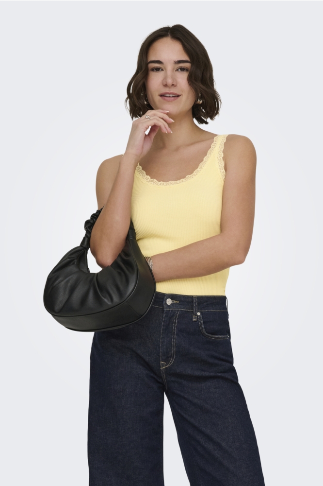 Only gele dames top | Model vooraanzicht
