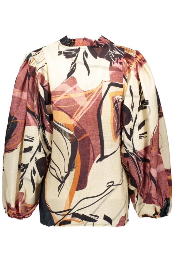 NED beige dames t-shirt | Achteraanzicht