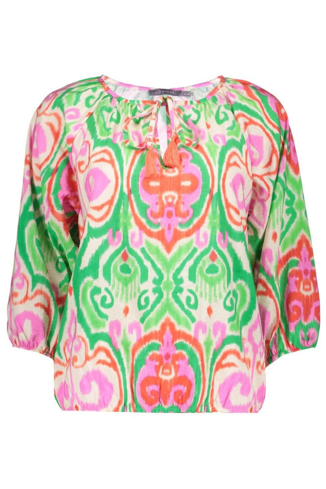 Geisha groene dames t-shirt | Vooraanzicht