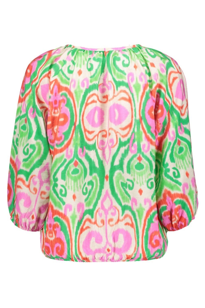 Geisha groene dames t-shirt | Achteraanzicht