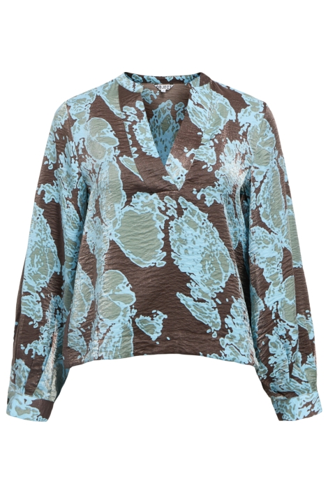 Object bruine dames blouse | Vooraanzicht