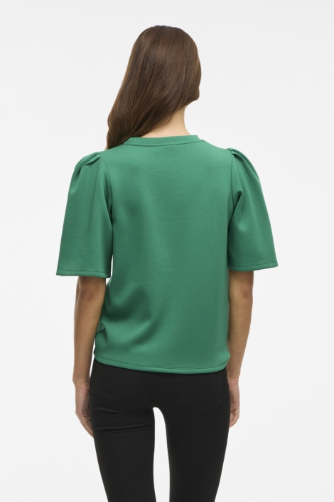 Vila groene dames t-shirt | Model achteraanzicht