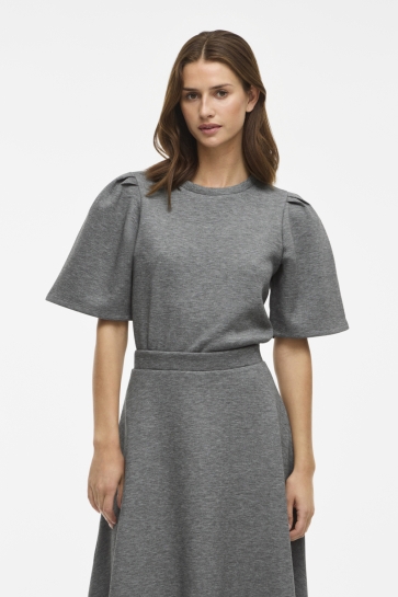 Vila VIREFLECT O-NECK 2/4 TOP/DFS 14108620 MEDIUM GREY MELANGE
