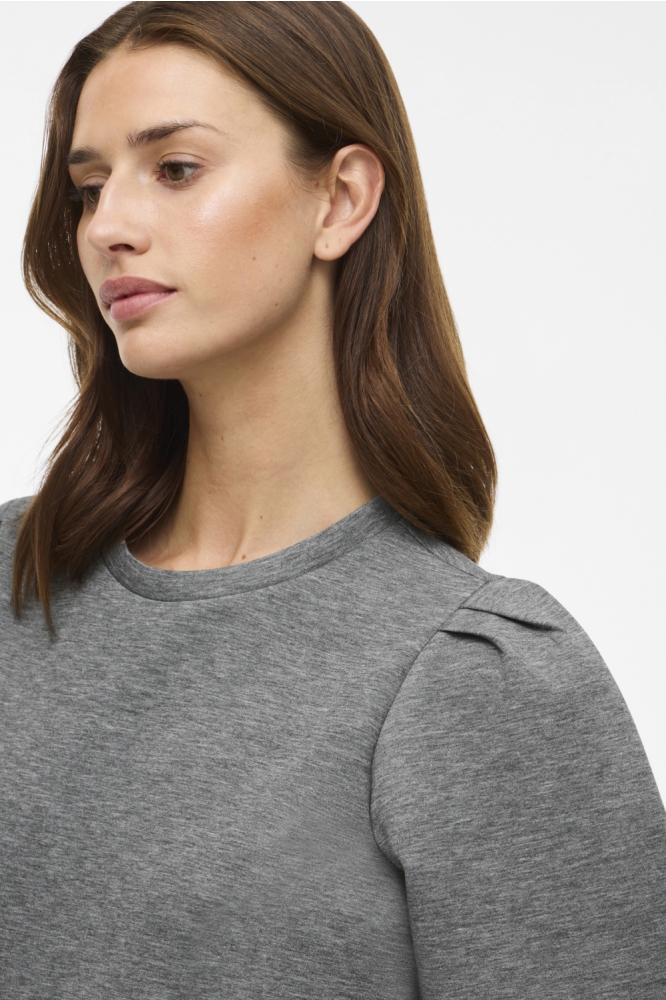 Vila grijze dames t-shirt | Close up