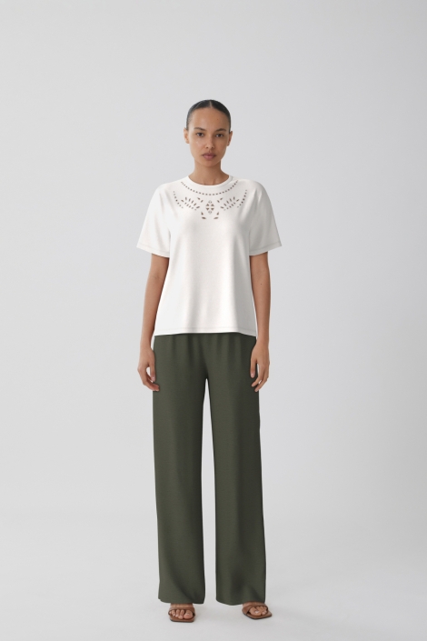 Vila witte dames t-shirt | Model