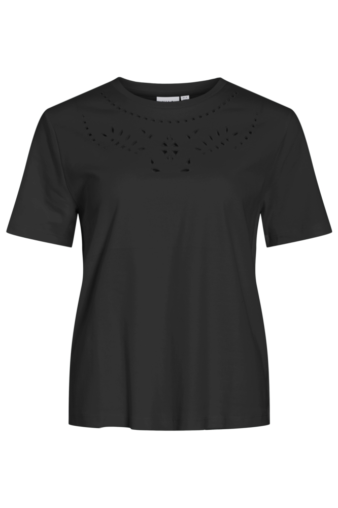 Vila zwarte dames t-shirt | Vooraanzicht