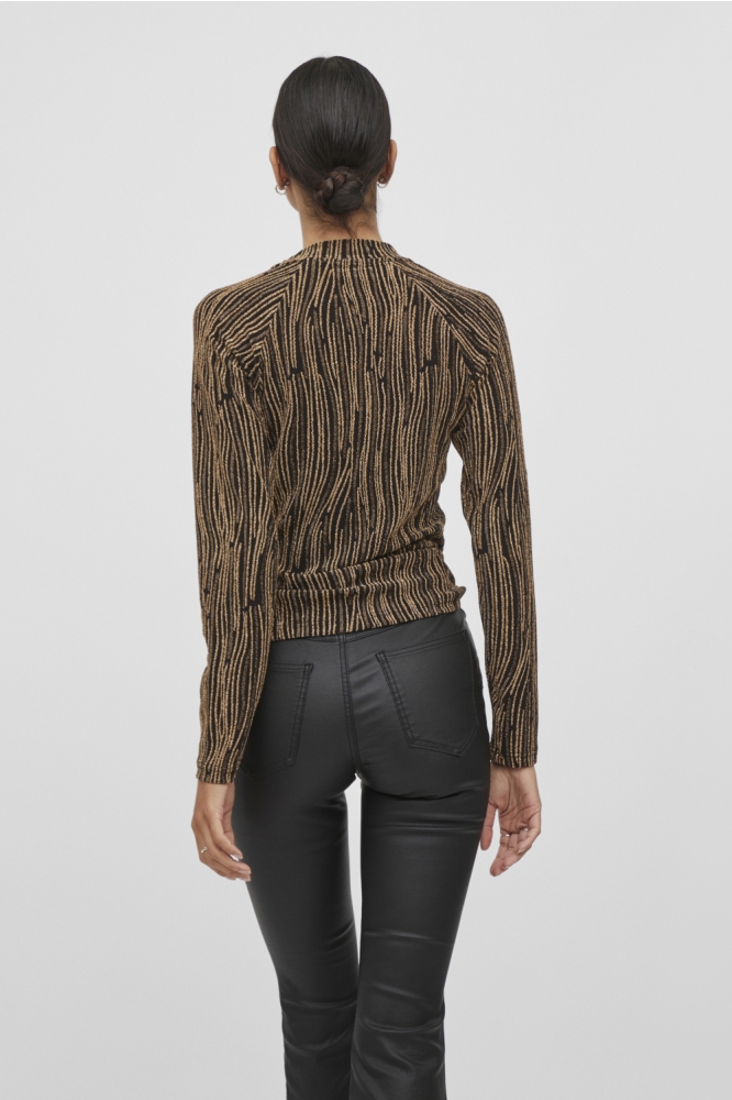 Vila zwarte dames t-shirt | Model achteraanzicht