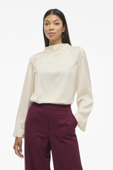 Vila T-shirt VILUTTO HIGH NECK TOP/1 14102733 Birch