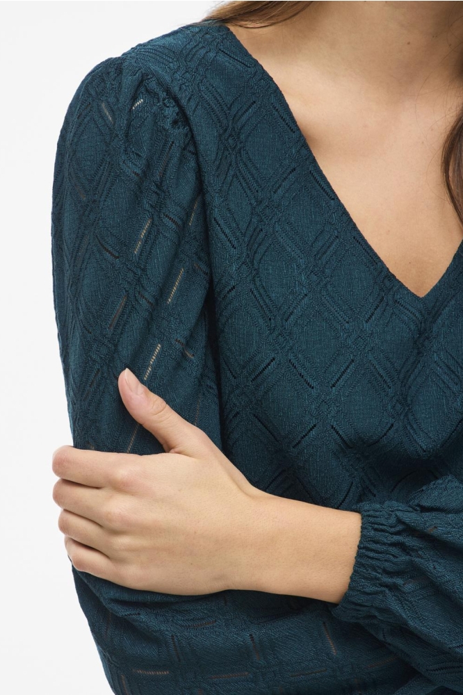 Vila groene dames t-shirt | Close up