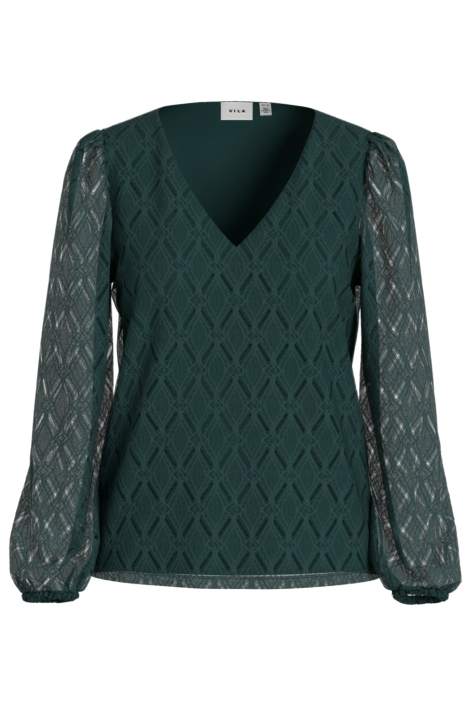 Vila groene dames t-shirt | Vooraanzicht