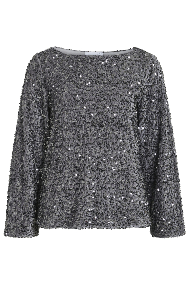 Vila grijze dames t-shirt | Vooraanzicht