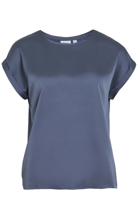 Vila blauwe dames t-shirt | Vooraanzicht