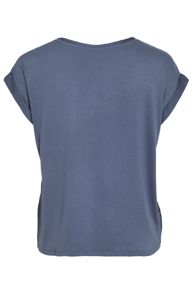 Vila blauwe dames t-shirt | Achteraanzicht