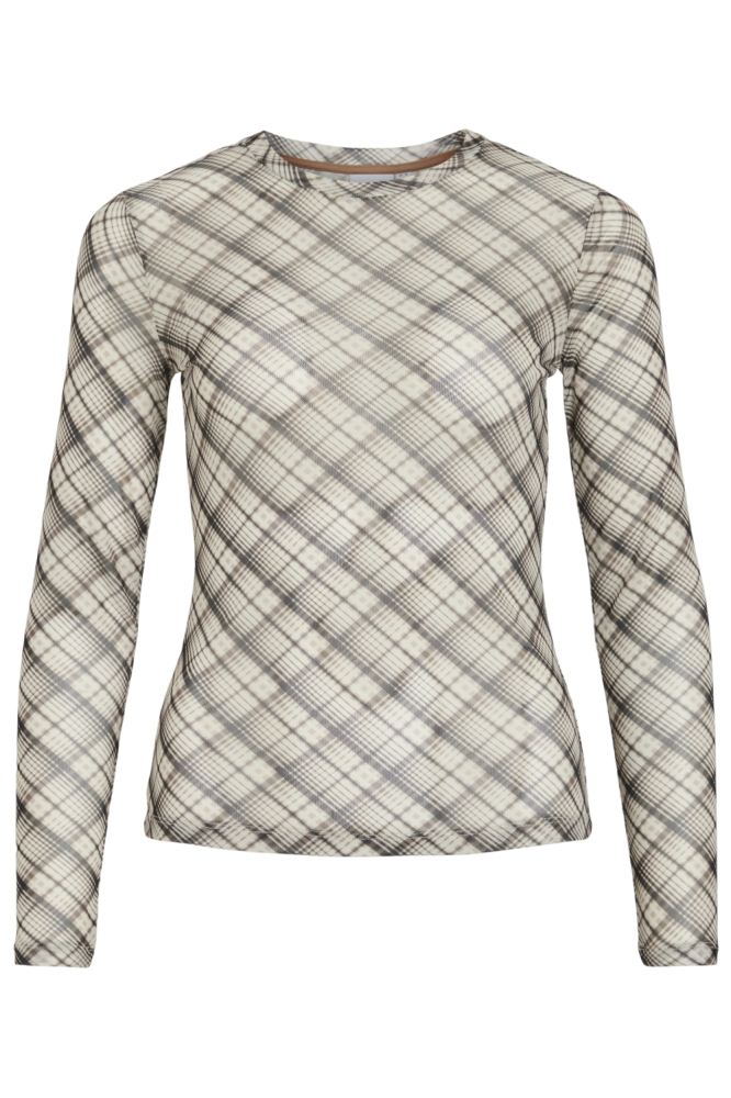 Vila beige dames t-shirt | Vooraanzicht