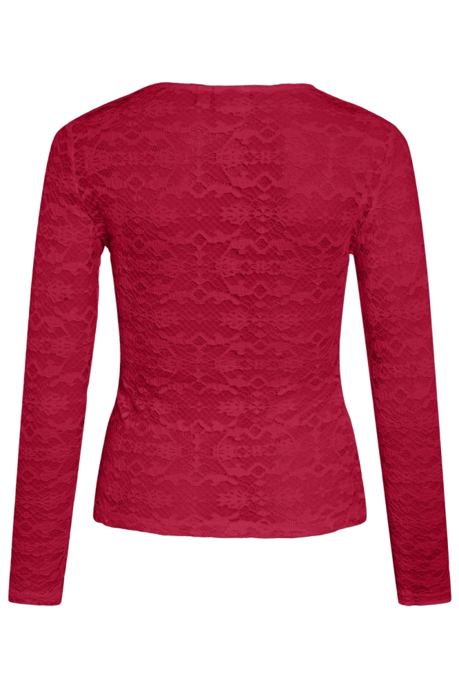 Vila rode dames t-shirt | Achteraanzicht