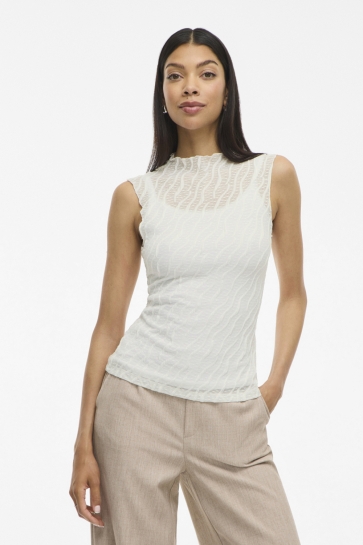 Vila Top VIESTELLA FUNNELNECK S/L TOP 14108540 SNOW WHITE