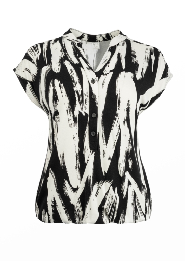 NED T-shirt LUCIE SL BLACK PRINT SCRATCHES T 25S4 X1832 02 900 black