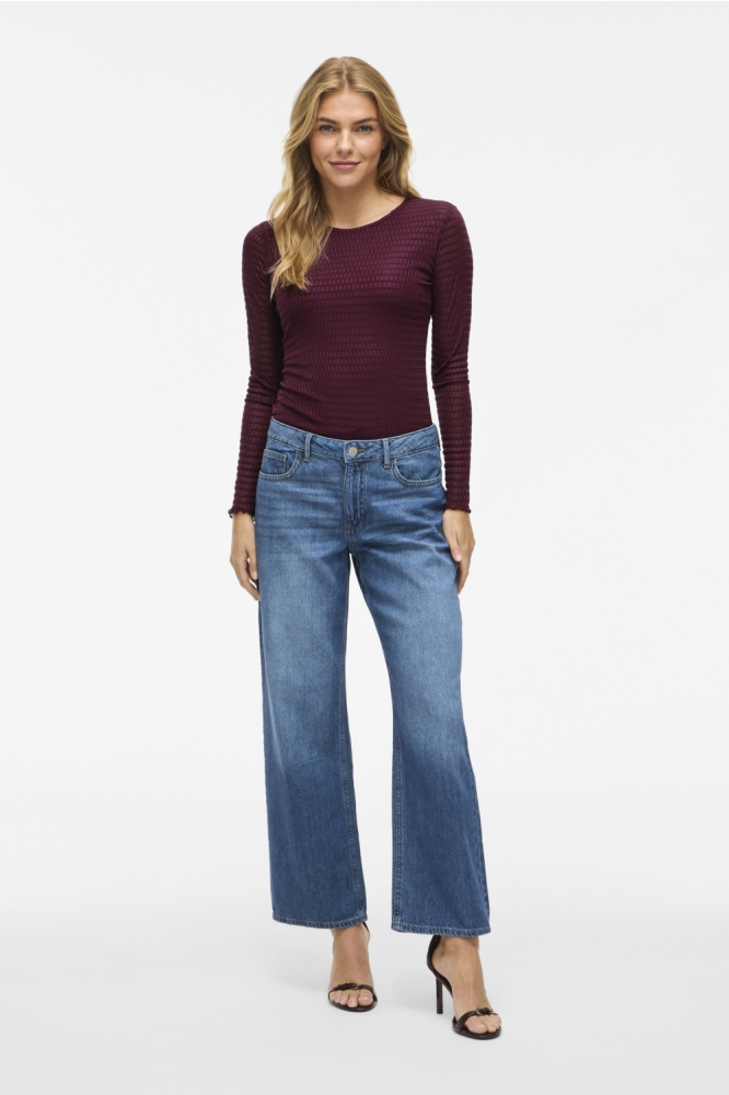 Vila bordeaux dames t-shirt | Model