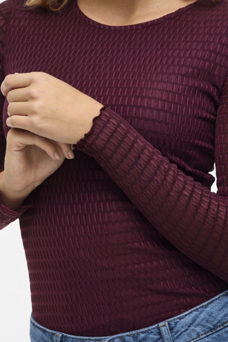 Vila bordeaux dames t-shirt | Kleurstaal