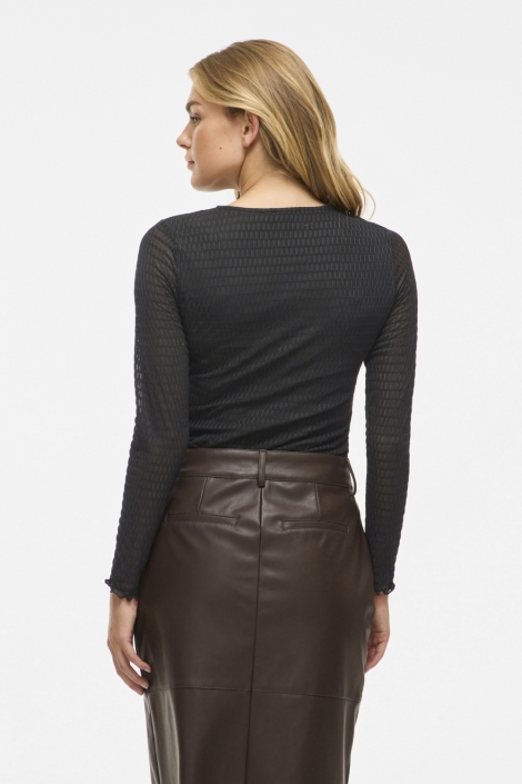 Vila zwarte dames t-shirt | Model achteraanzicht