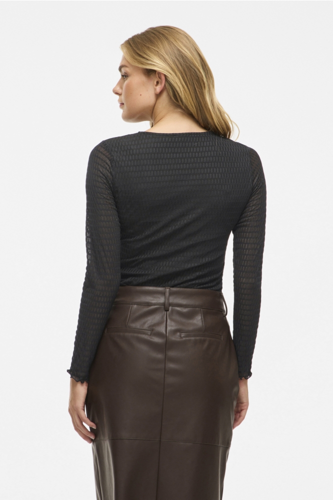 Vila zwarte dames t-shirt | Model achteraanzicht