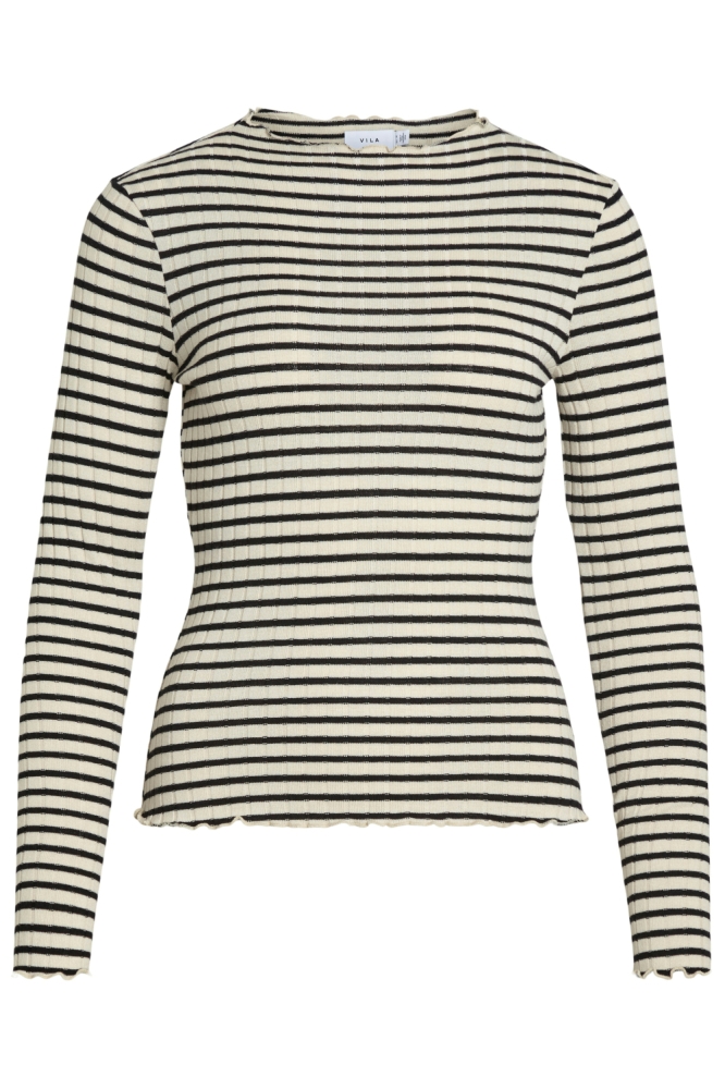 Vila beige dames t-shirt | Vooraanzicht