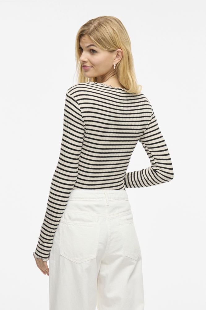 Vila beige dames t-shirt | Model achteraanzicht