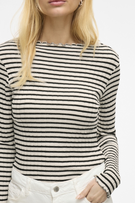 Vila beige dames t-shirt | Close up