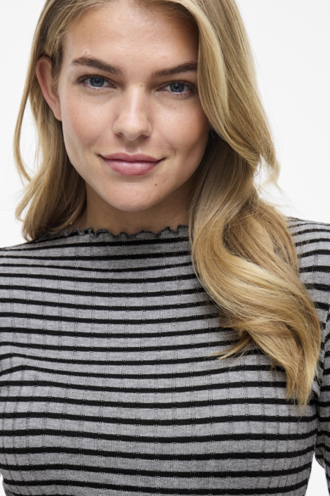 Vila grijze dames t-shirt | Close up