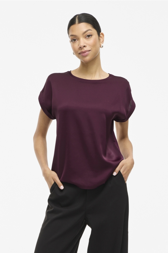 Vila bordeaux dames t-shirt | Model