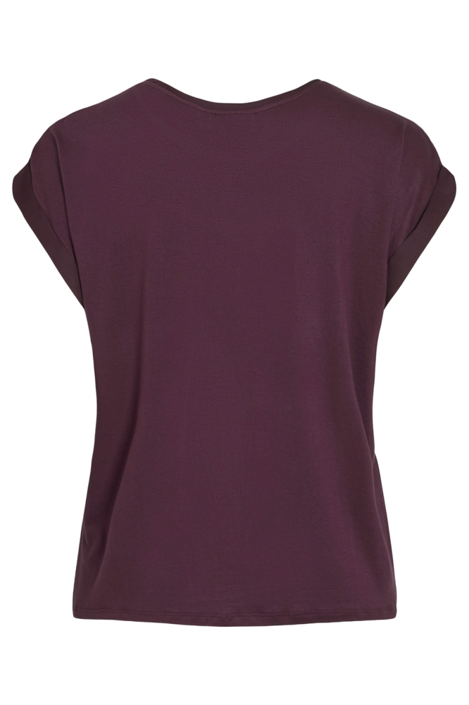 Vila bordeaux dames t-shirt | Achteraanzicht